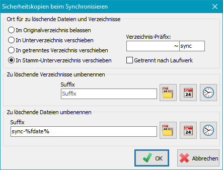 Sicherheitskopien in getrenntes Verzeichnis