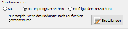 Synchronisieren mit Ursprung