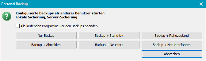 Start-Auswahl