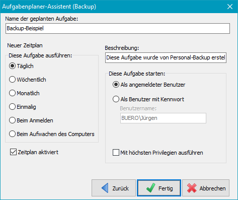 Aufgabe abschließen