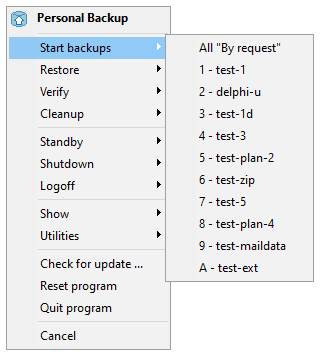 Start backups
